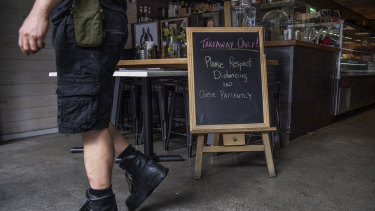 Cafes and restaurants are only allowed to do takeaway service, forcing some to close their doors.