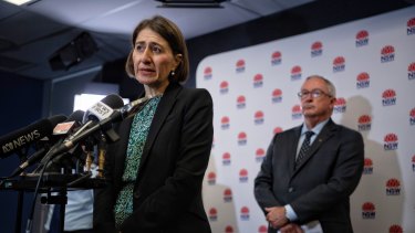 NSW Premier Gladys Berejiklian and Health Minister Brad Hazzard today.