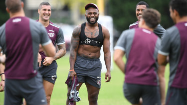 Big call: Akuila Uate has asked the media to be positive about Manly's plight in spite of their current predicament. 