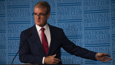 Opposition Leader Michael Daley speaks at the National Press Club on Wednesday.