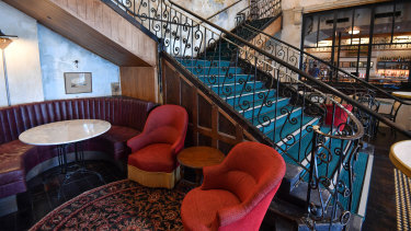 The central staircase leads to new territory at the Espy.