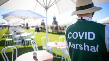 Pink zone at the Flemington racecourse. 