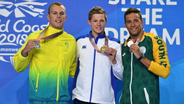 On board: Australia's Kyle Chalmers, left, and South Africa's Chad Le Clos, right, were signed on to swim at the aborted 2018 ISL meet. 