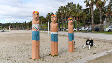 Geelong's famous boardwalk bollards.