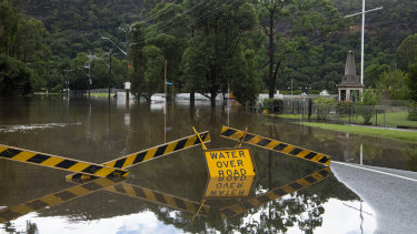 The Hawkesbury River on Old Northern Road in Wisemans Ferry on Friday.