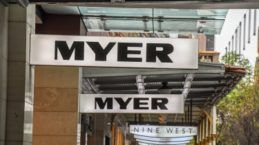 Myer's sales and earnings have been falling in recent years. 
