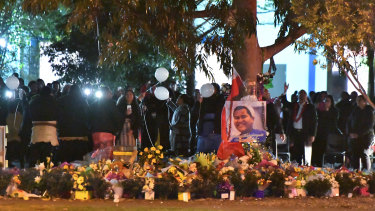 Family released white balloons in memory of Solomone Taufeulungaki  during a ceremony at the site of his death on Friday night.