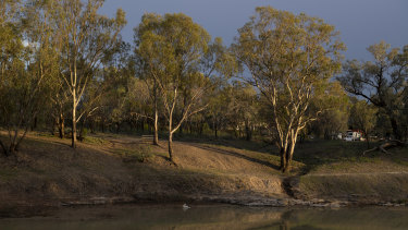 The drought-affected Darling River near Bourke, in north-western NSW.
