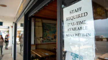 “Staff wanted” signs are a common sight in Lorne. 