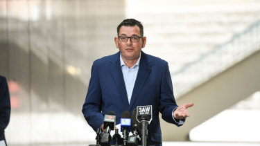Premier Daniel Andrews announces a relaxation of COVID rules on Friday.
