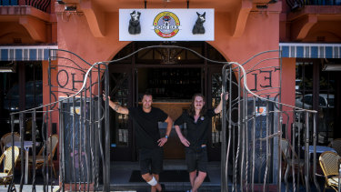 Dogs Bar head chef Chris Weysham (left) and owner/manager Nic Cox are putting a new spin on the St Kilda landmark. 