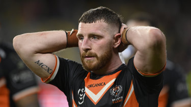Wests Tigers’ Jackson Hastings comes to terms with the after-the-siren loss to the Cowwboys.