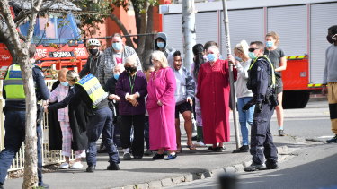 Residents were forced to flee the building after the third-storey apartment blaze.
