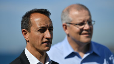 Liberal candidate for Wentworth Dave Sharma with Prime Minister Scott Morrison.