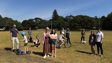 Local residents and users of Gardiner Park in Banksia, which is being converted into a synthetic turf field. 