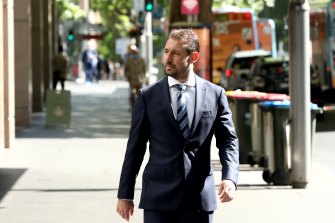 Peter Minucos, former staffer to then-deputy premier John Barilaro,  arrives at the ICAC on Monday.
