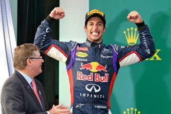 Ricciardo estuvo en el podio en el Gran Premio de Australia de 2014 antes de ser relegado por un problema de flujo de combustible en su Red Bull.