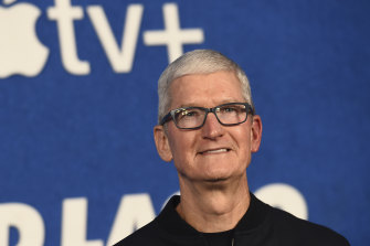 Apple CEO Tim Cook. The gadget and entertainment companyâs value surpassed $US2.5 trillion overnight. 