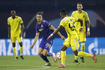  Deni Juric  in action for Dinamo  during the UEFA Champions League play-off  against FC Sheriff.
