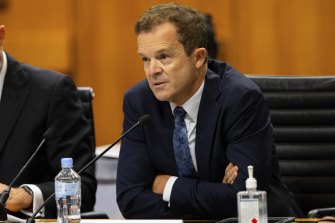 NSW Attorney General Mark Speakman pictured at Estimates earlier this year.