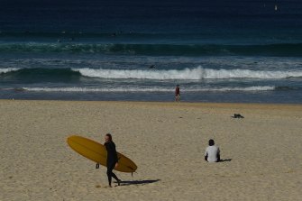 Bondi Beach was quieter than usual on Friday.