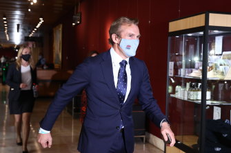 Planning Minister Rob Stokes arrives for Tuesdayâ€™s vote.