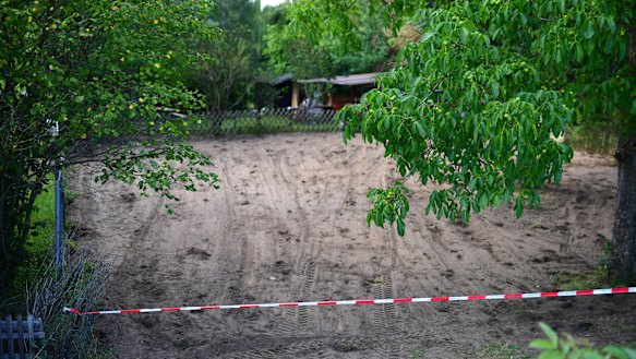 The allotment searched by police on the outskirts of Hanover, Germany.