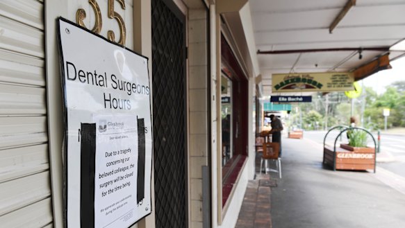 The Glenbrook dental surgery where Preethi Reddy worked was closed on Wednesday.