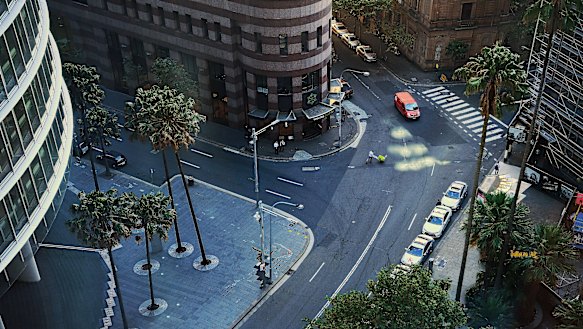 A near empty Bent Street in Sydney last Wednesday.