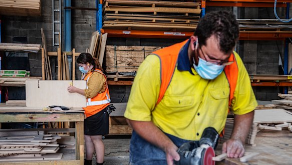 Staff who were laid off two weeks ago were hired back by Stagekings after it switched from making big stages to stand up desks and other equipment for workers at home. 