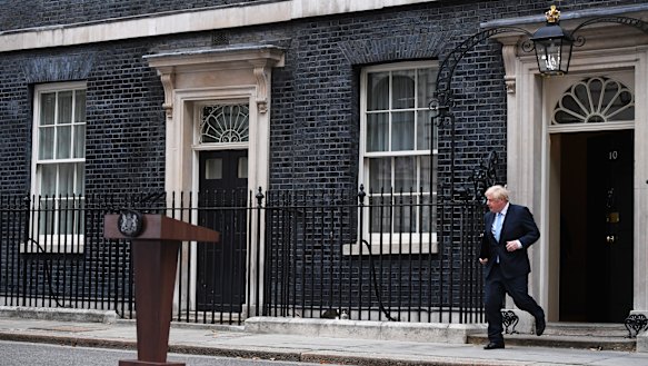 "I don't want an election. You don't want an election" ... British PM Boris Johnson outside 10 Downing Street.