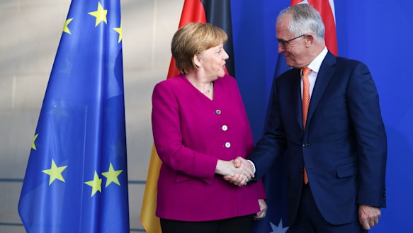 German Chancellor Angela Merkel and Malcolm Turnbull earlier this week.