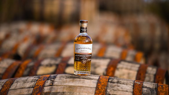 A bottle of Kingsbarns whisky at the distillery and visitor centre in St Andrews, Scotland.