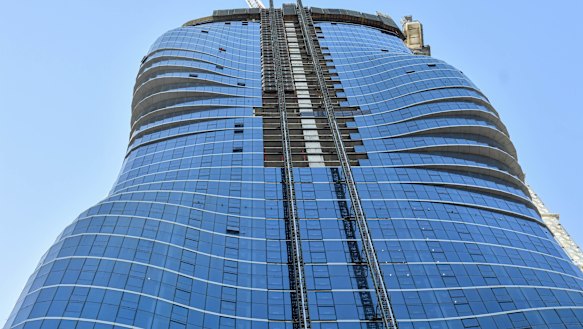 The Premier Tower construction site is shut down.