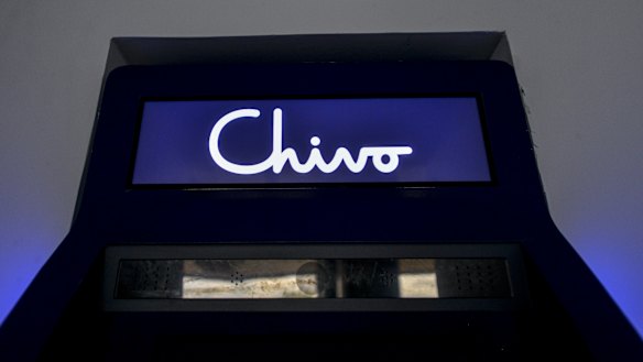A Chivo Bitcoin automated teller machine at the Multiplaza Mall in San Salvador.