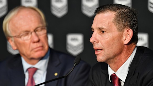 Mark Coyne, right, was appointed to the Australian Rugby League Commission ahead of the 2019 NRL season.