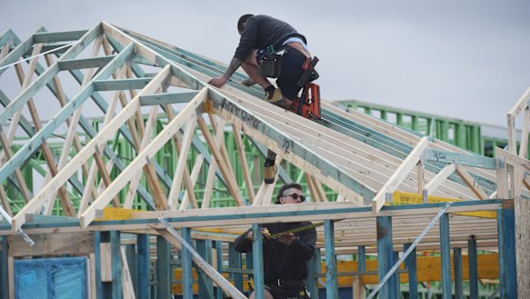A home under construction in Marsden Park, in Sydney's north-west.