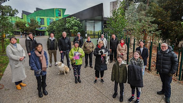 Supporters of the safe injecting room outside the facility last year.