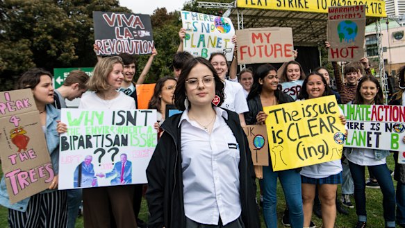 Strike organiser Daisy Jeffrey, 17, spoke to a crowd of more than 80,000.