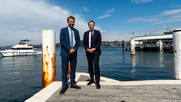 Transport Minister Andrew Constance with Manly MP James Griffin.