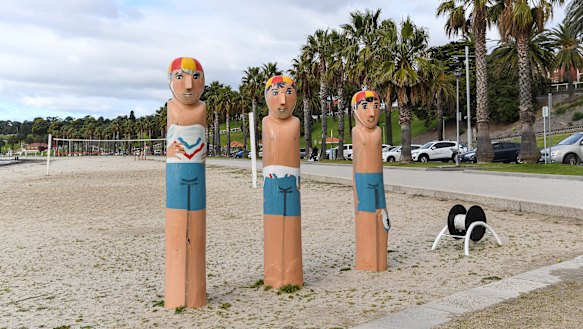 Geelong's famous boardwalk bollards.