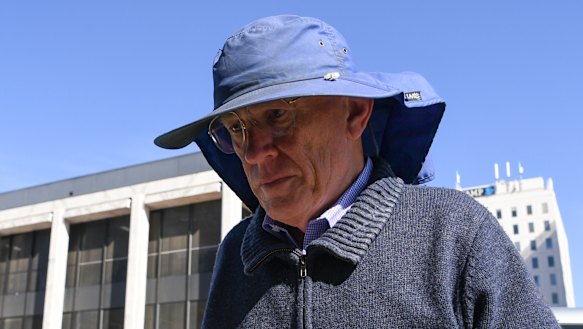David Eastman outside the ACT Supreme Court in Canberra during his compensation ruling this month.