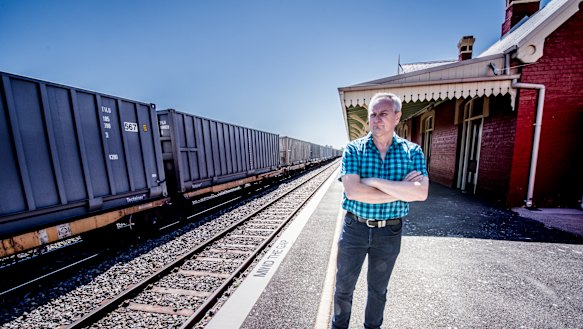 Tarago and District Progress Association secretary Adrian Ellson, who wants waste trains stopped from parking within the town boundaries.