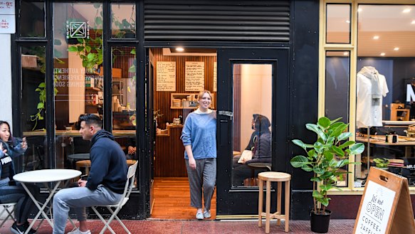 Tatum Hehir outside the Union Kiosk in Howey Place.