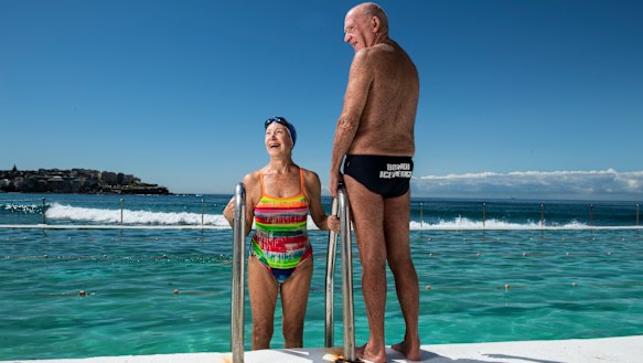 Lea Hill and Phil Robinson will take the plunge in their last winter swim at Bondi Icebergs on Sunday.