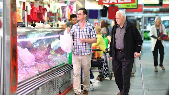 Leicester O'Loughlin buys meat for his restaurant at the market because even though it's more expensive due to the drought, it's cheaper than from most suppliers. 
