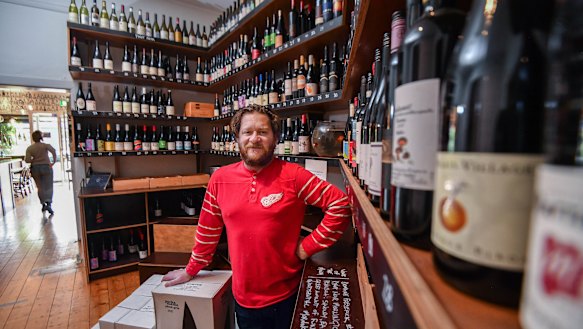 Tim Cohen, owner of Brunswick East Wine Store in Lygon Street.