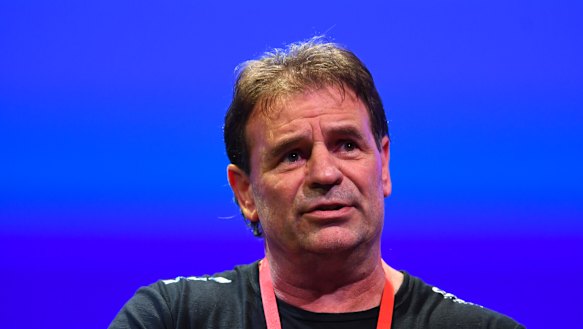 Construction Union secretary John Setka addresses the Labor Party national conference in December. He is a key union and factional figure.