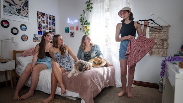 Brigidine College year 12 students Grace Robbie, Sophie Browning, Mia Rowles and Ava Moody.