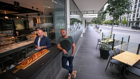 Saluministi cafe owners Peter Mastro and Frank Bressi.